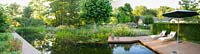 Swimming pond in summer 