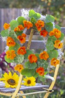 Wreath made of nasturtium.